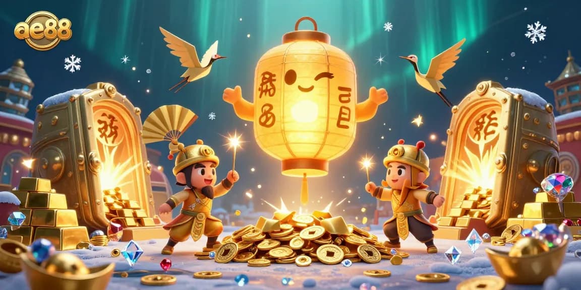 Engage with ae88 casino through an enchanting night market scene featuring a glowing lantern spirit.
