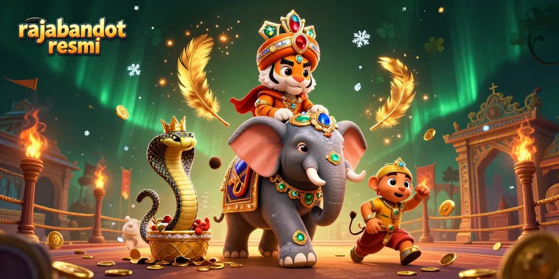 Experience action-packed gaming with rajabandot resmi in an epic 3D illustration featuring vibrant characters and scenes