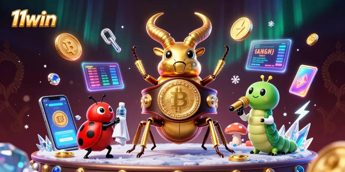 Play exciting games with 11win featuring a giant stag beetle and crypto elements!