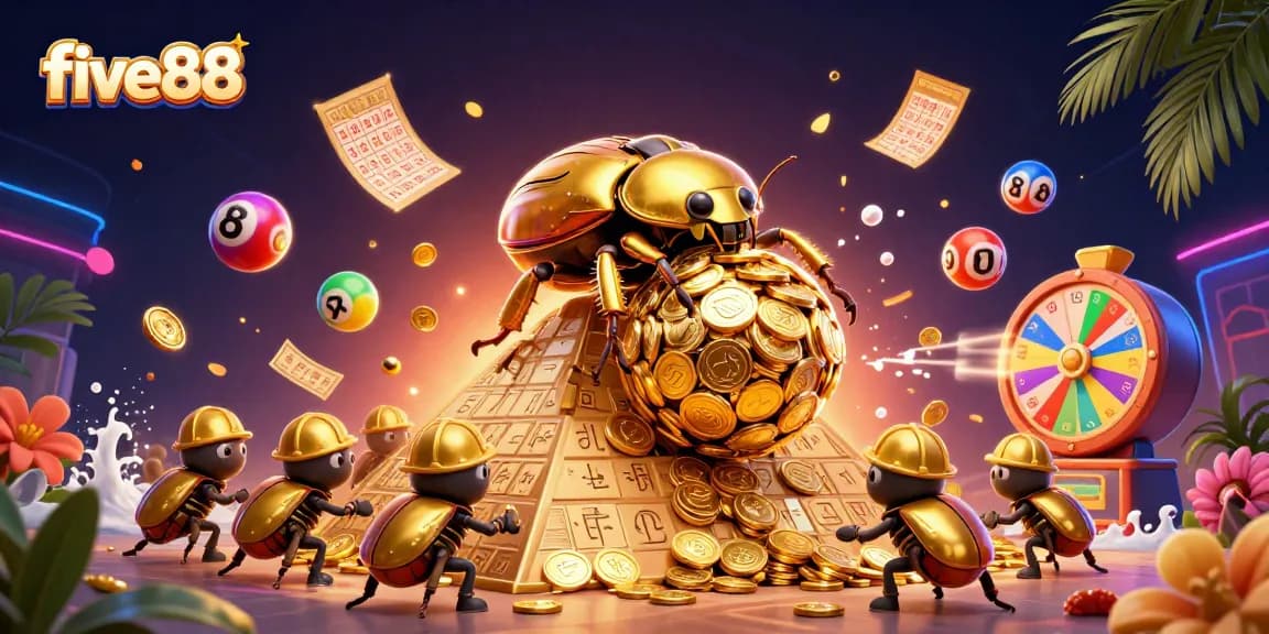 Experience thrilling wins at five88 with a vibrant lottery scene showcasing dynamic gaming elements.