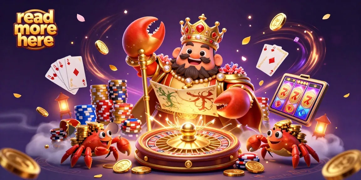 Engage with vibrant casino fun and read more here about betting options, showcasing a golden crab emperor and lively gems.