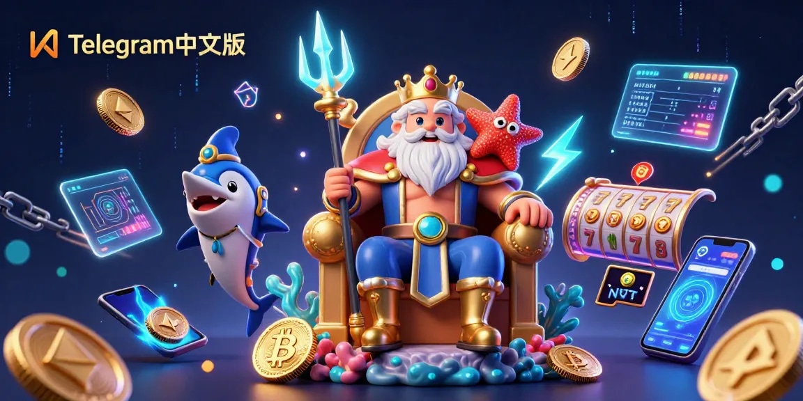 与Telegram中文版互动的丰富多彩赌场主题插图，装饰着生动的老虎机元素。