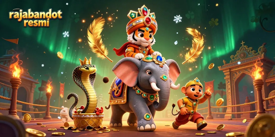 Experience action-packed gaming with rajabandot resmi in an epic 3D illustration featuring vibrant characters and scenes