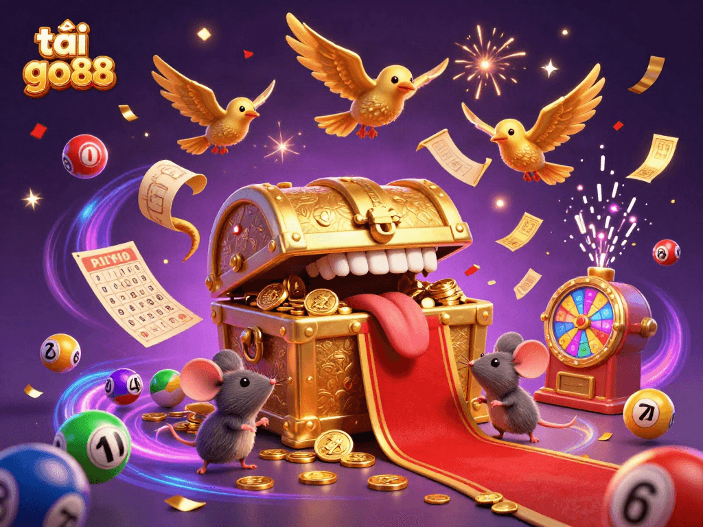 Experience the thrill of tải go88 with this vibrant 3D illustration featuring lottery fun.