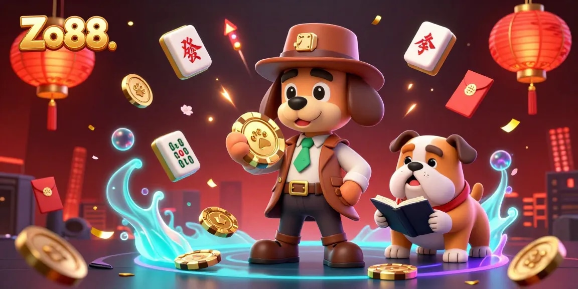 Immerse in Zo88. as the cartoon detective uncovers poker clues in a vibrant casino scene.