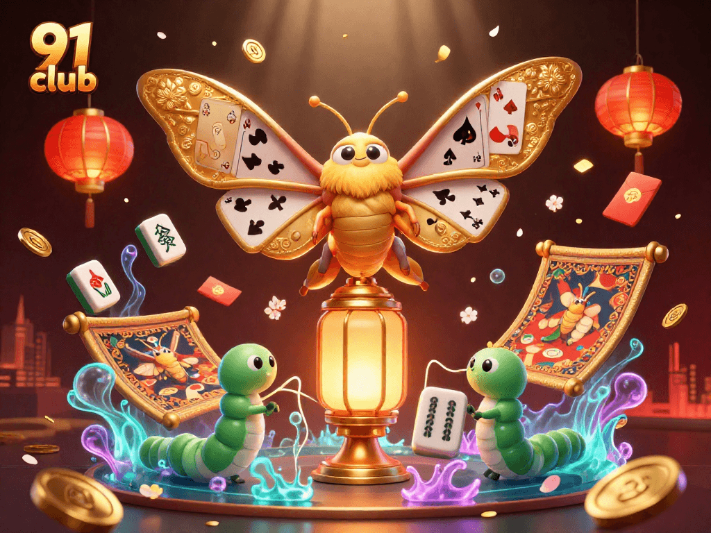 Engage with 91 club in vibrant casino scenes filled with colorful game elements and dynamic characters.