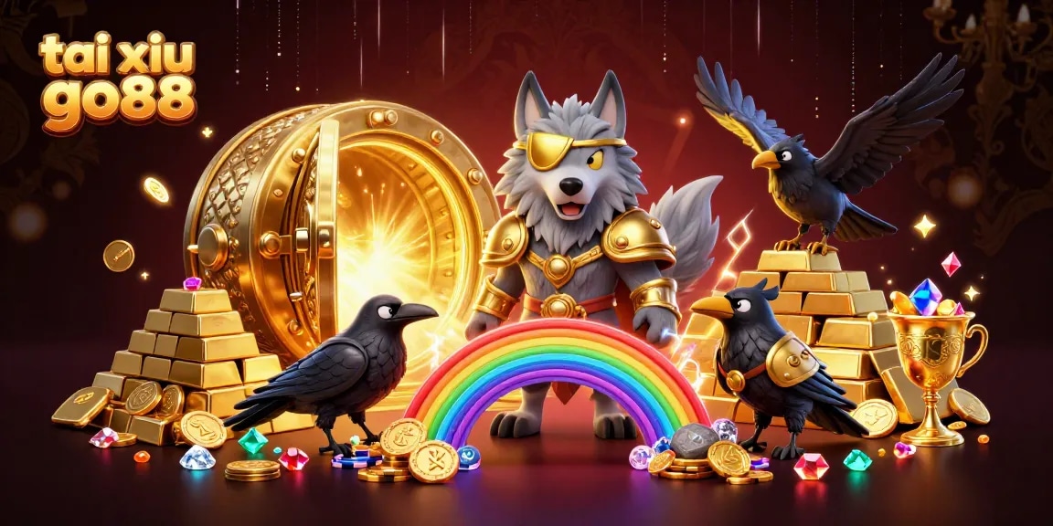 Experience thrilling action in tai xiu go88 with treasures, vibrant characters, and rich casino elements.