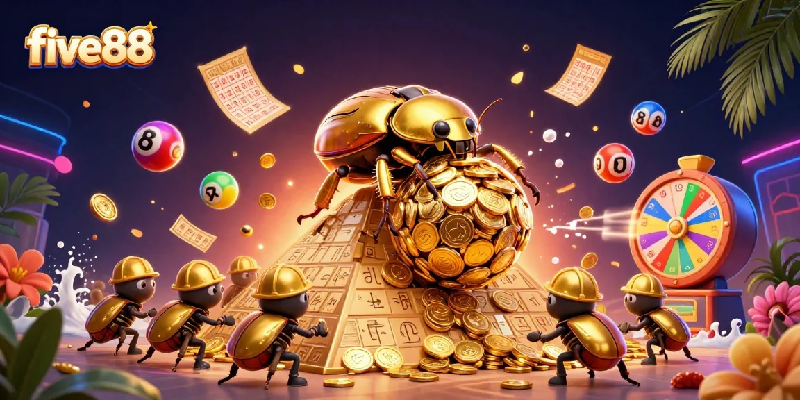 Experience thrilling wins at five88 with a vibrant lottery scene showcasing dynamic gaming elements.
