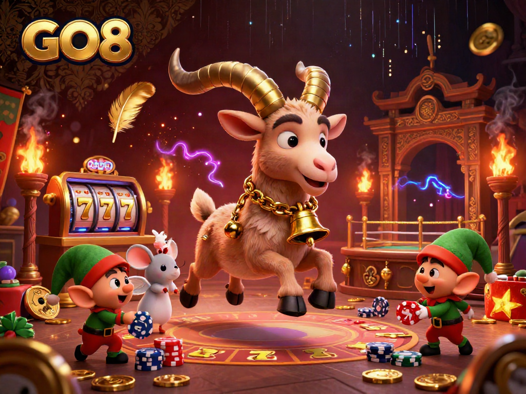 Engage in thrilling gaming at GO8's unique holiday-horror casino featuring mischievous characters.