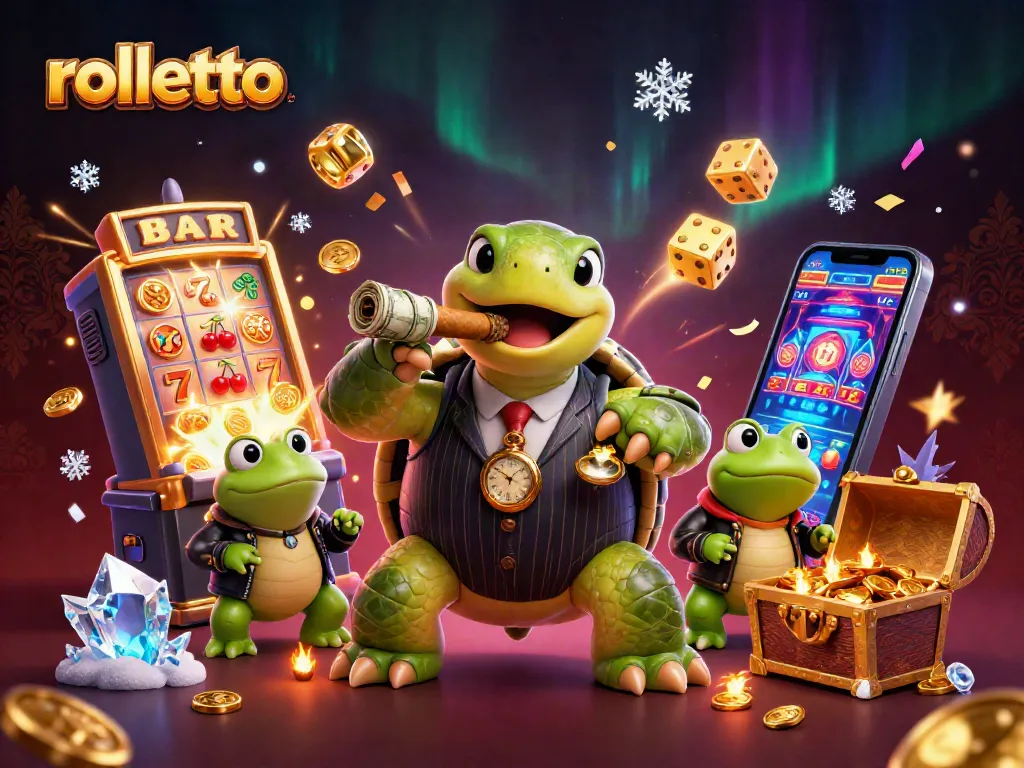 Experience excitement at Rolletto Casino with lively characters and jackpot-filled casino elements