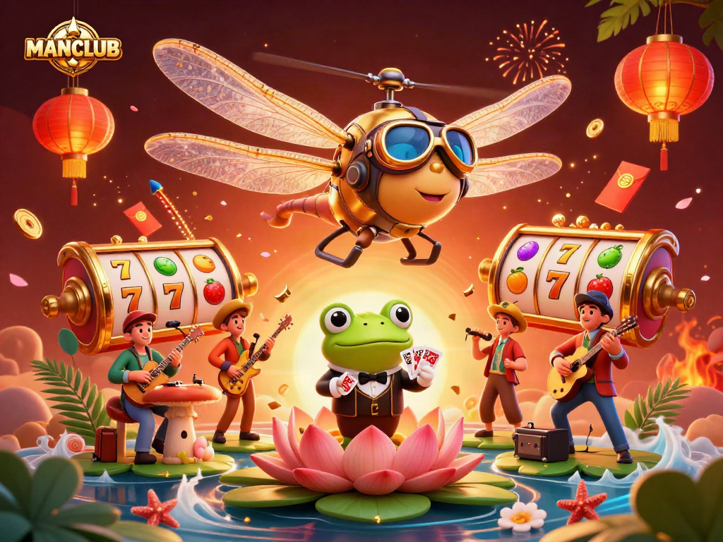 Engage in thrilling games at MANCLUB with vibrant characters and dynamic casino elements.