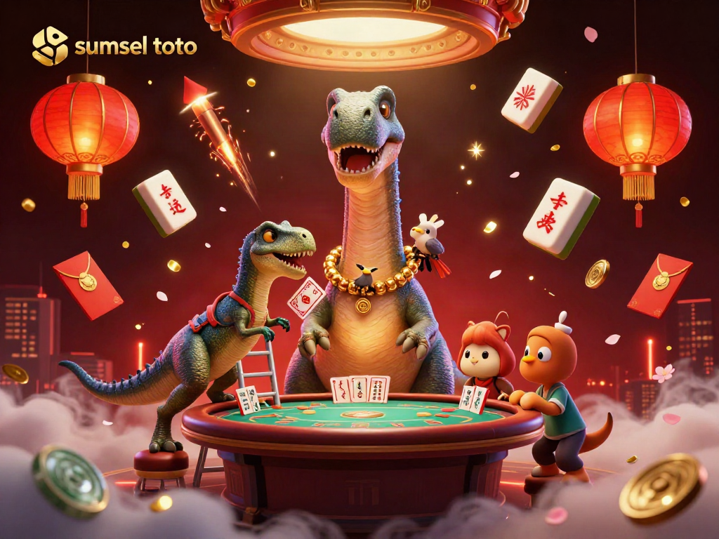 Experience sumsel toto action with a brontosaurus poker scene and thematic elements