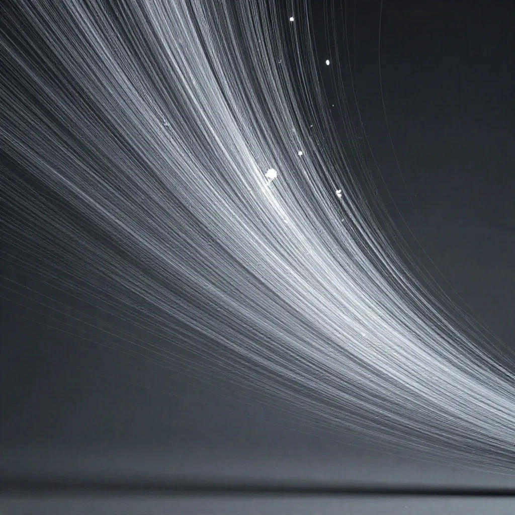 Silver filaments and white bloom in dark graphite haze, with empty space below.