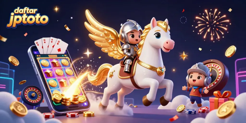 Engage with daftar jptoto in this vibrant 3D casino scene featuring dynamic gaming elements.