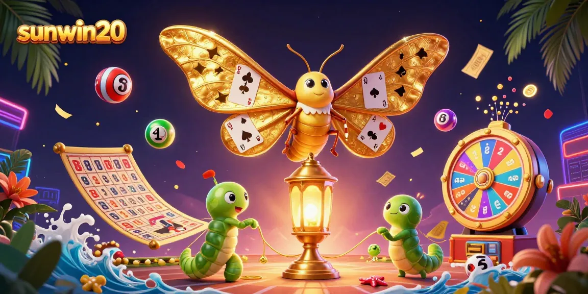 Experience the thrill of winning with sunwin20 in a vibrant casino illustration featuring dynamic lottery elements.