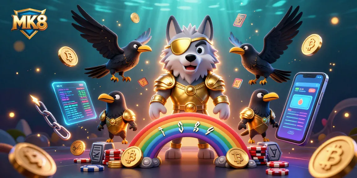 MK8 players engage in thrilling 3D casino gameplay with dynamic characters and crypto elements.