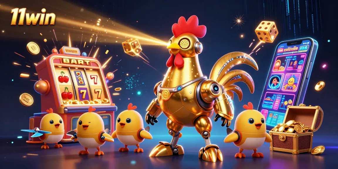 Experience the thrilling world of 11win with dynamic casino-themed visuals and immersive elements.
