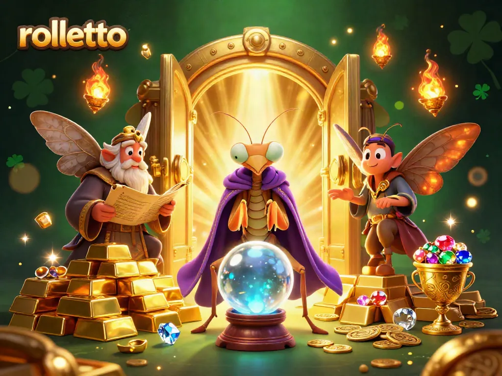 Experience rolletto's magical adventures with fortune tellers, treasures, and vibrant gaming elements.