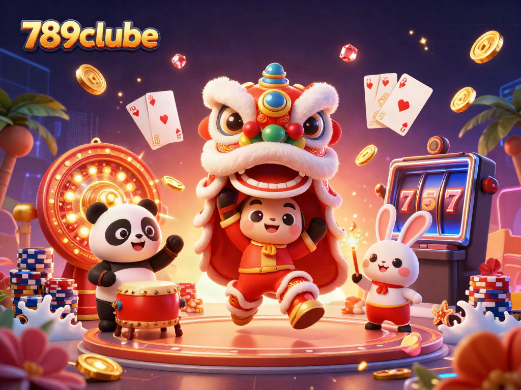 Experience vibrant gambling action at 789clube with captivating characters and gold coins.