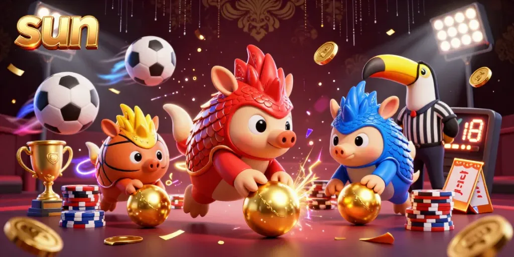 Engage with sun-themed casino games featuring colorful pangolins and festive elements.