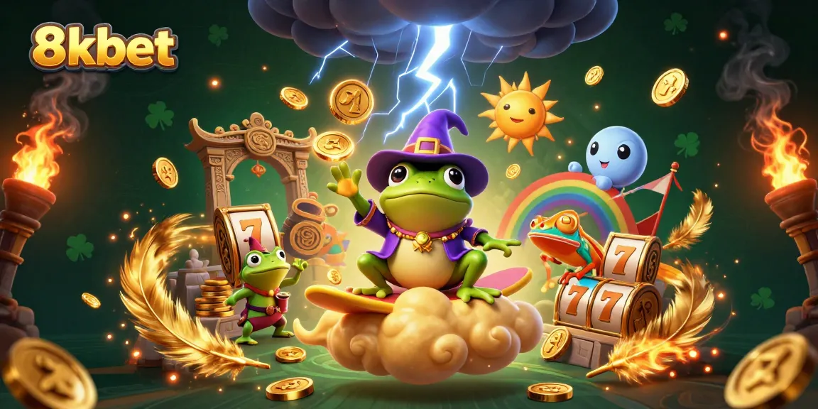Experience excitement with 8xbet's vibrant 3D casino characters and dynamic golden coin storm.